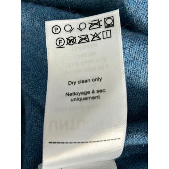 Untuckit Sweater Men's L Blue 1/4 Zip Belguardo w Suede Extrafine Merino Wool - Picture 7 of 12